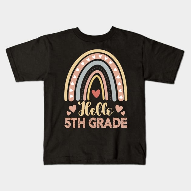 Hello 5th Grade Cute Fifth Grade Teacher Kids T-Shirt by ArtedPool
